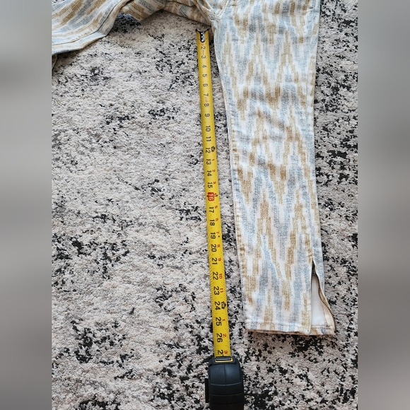 Free People Boho Cropped Zipper Skinny Jeans Womens Size 26 Festival Minimalist - Picture 8 of 9